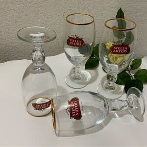 Stella Artois Chalice Glass - Belgium Script - 33cl - 4 pack